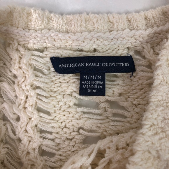 American Eagle Open Weave Destructed Crop Sweater - Picture 5 of 7